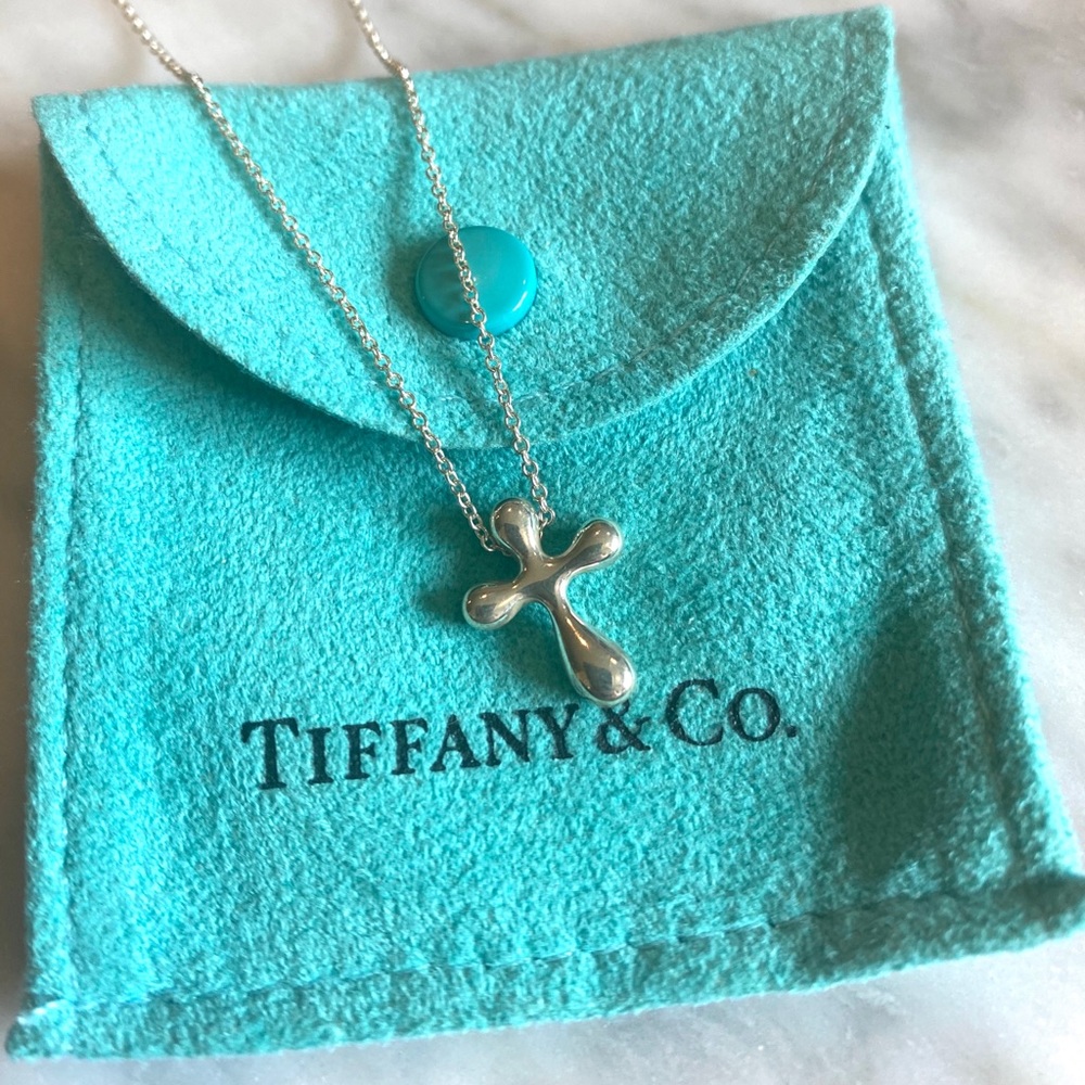 Tiffany & Co Elsa Peretti silver cross necklace